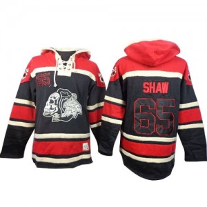 Old Time Hockey Chicago Blackhawks 65 Men's Andrew Shaw Authentic Black Sawyer Hooded Sweatshirt NHL Jersey