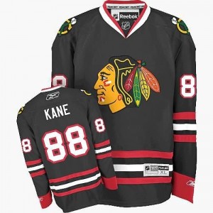 Reebok Chicago Blackhawks 88 Women's Patrick Kane Premier Black Third NHL Jersey