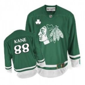 Reebok Chicago Blackhawks 88 Youth Patrick Kane Premier Green St Patty's Day NHL Jersey
