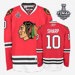 Reebok Chicago Blackhawks 10 Men's Patrick Sharp Authentic Red Home Stanley Cup Finals NHL Jersey