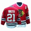 CCM Chicago Blackhawks 21 Men's Stan Mikita Authentic Red Throwback NHL Jersey