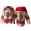 Old Time Hockey Chicago Blackhawks 9 Men's Bobby Hull Authentic Cream Sawyer Hooded Sweatshirt NHL Jersey