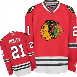 Reebok Chicago Blackhawks 21 Men's Stan Mikita Authentic Red Home NHL Jersey