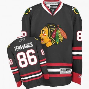 Reebok Chicago Blackhawks 86 Men's Teuvo Teravainen Authentic Black Third NHL Jersey