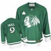 Reebok Chicago Blackhawks 9 Men's Bobby Hull Authentic Green St Patty's Day NHL Jersey