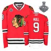 Reebok Chicago Blackhawks 9 Men's Bobby Hull Authentic Red Home Stanley Cup Finals NHL Jersey