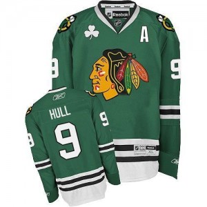 Reebok Chicago Blackhawks 9 Men's Bobby Hull Premier Green NHL Jersey