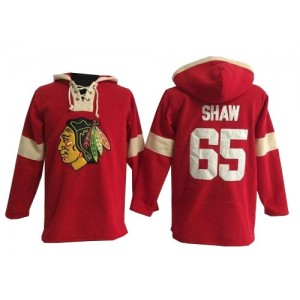 Old Time Hockey Chicago Blackhawks 65 Men's Andrew Shaw Authentic Red Pullover Hoodie NHL Jersey