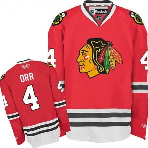 Reebok Chicago Blackhawks 4 Men's Bobby Orr Authentic Red Home NHL Jersey