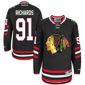 Reebok Chicago Blackhawks 91 Men's Brad Richards Authentic Black 2014 Stadium Series NHL Jersey