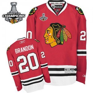 Reebok Chicago Blackhawks 20 Men's Brandon Saad Premier Red 2013 Stanley Cup Champions NHL Jersey