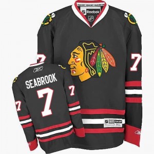 Reebok Chicago Blackhawks 7 Men's Brent Seabrook Authentic Black Third NHL Jersey