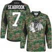 Reebok Chicago Blackhawks 7 Men's Brent Seabrook Authentic Camo Veterans Day Practice NHL Jersey