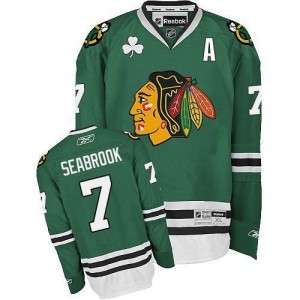 Reebok Chicago Blackhawks 7 Men's Brent Seabrook Authentic Green NHL Jersey