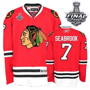 Reebok Chicago Blackhawks 7 Men's Brent Seabrook Premier Red Home Stanley Cup Finals NHL Jersey
