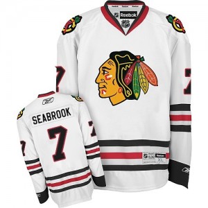 Reebok Chicago Blackhawks 7 Youth Brent Seabrook Authentic White Away NHL Jersey