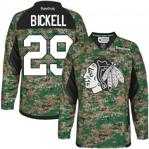 Reebok Chicago Blackhawks 29 Men's Bryan Bickell Authentic Camo Veterans Day Practice NHL Jersey