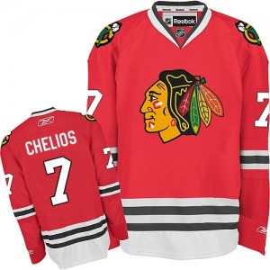 Reebok Chicago Blackhawks 7 Men's Chris Chelios Authentic Red Home NHL Jersey