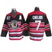 CCM Chicago Blackhawks 7 Men's Chris Chelios Authentic Red/Black Throwback 75TH NHL Jersey