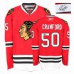 Reebok Chicago Blackhawks 50 Men's Corey Crawford Authentic Red Autographed Home NHL Jersey