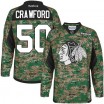 Reebok Chicago Blackhawks 50 Men's Corey Crawford Authentic Camo Veterans Day Practice NHL Jersey