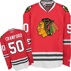 Reebok Chicago Blackhawks 50 Men's Corey Crawford Authentic Red Home NHL Jersey