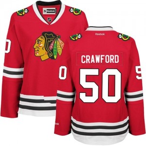 Reebok Chicago Blackhawks 50 Women's Corey Crawford Authentic Red Home NHL Jersey