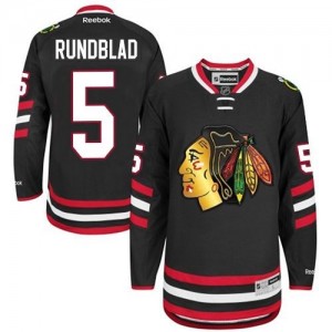 Reebok Chicago Blackhawks 5 Men's David Rundblad Premier Black 2014 Stadium Series NHL Jersey
