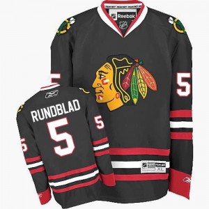 Reebok Chicago Blackhawks 5 Men's David Rundblad Premier Black Third NHL Jersey