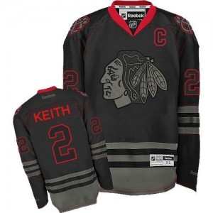 Reebok Chicago Blackhawks 2 Men's Duncan Keith Authentic Black Ice NHL Jersey