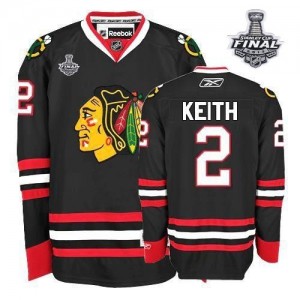 Reebok Chicago Blackhawks 2 Men's Duncan Keith Authentic Black Third Stanley Cup Finals NHL Jersey