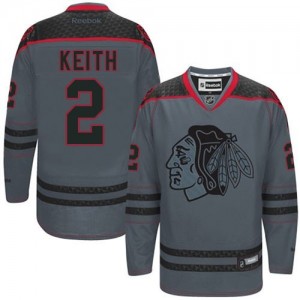 Reebok Chicago Blackhawks 2 Men's Duncan Keith Authentic Storm Cross Check Fashion NHL Jersey
