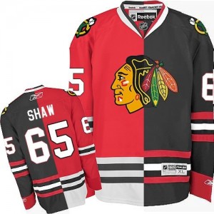 Reebok Chicago Blackhawks 65 Men's Andrew Shaw Premier Red/Black Split Fashion NHL Jersey
