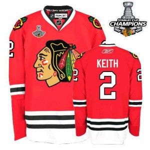 Reebok Chicago Blackhawks 2 Men's Duncan Keith Premier Red 2013 Stanley Cup Champions NHL Jersey