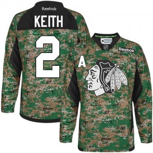 Reebok Chicago Blackhawks 2 Youth Duncan Keith Premier Camo Veterans Day Practice NHL Jersey