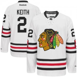 Reebok Chicago Blackhawks 2 Youth Duncan Keith Authentic White 2015 Winter Classic NHL Jersey