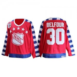 CCM Chicago Blackhawks 30 Men's ED Belfour Authentic Red All Star Throwback 75TH NHL Jersey