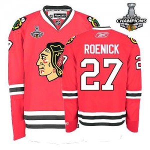 Reebok Chicago Blackhawks 27 Men's Jeremy Roenick Authentic Red 2013 Stanley Cup Champions NHL Jersey