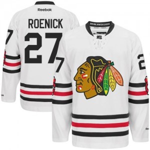 Reebok Chicago Blackhawks 27 Men's Jeremy Roenick Authentic White 2015 Winter Classic NHL Jersey