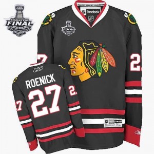 Reebok Chicago Blackhawks 27 Men's Jeremy Roenick Premier Black Third Stanley Cup Finals NHL Jersey