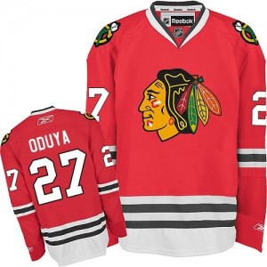 Reebok Chicago Blackhawks 27 Men's Johnny Oduya Authentic Red Home NHL Jersey