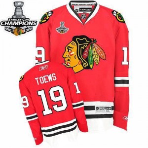 Reebok Chicago Blackhawks 19 Men's Jonathan Toews Authentic Red 2013 Stanley Cup Champions NHL Jersey