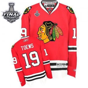 Reebok Chicago Blackhawks 19 Men's Jonathan Toews Authentic Red Home Stanley Cup Finals NHL Jersey