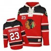 Old Time Hockey Chicago Blackhawks 23 Men's Kris Versteeg Premier Red Sawyer Hooded Sweatshirt NHL Jersey