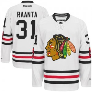Reebok Chicago Blackhawks 31 Men's Antti Raanta Premier White 2015 Winter Classic NHL Jersey
