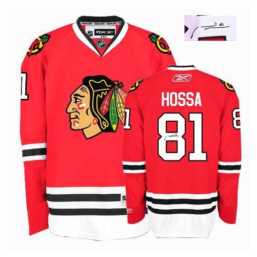 Marian Hossa Authentic Red Autographed 