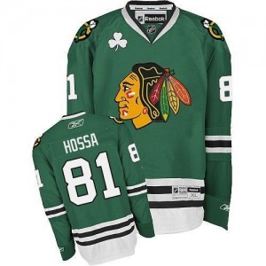 Reebok Chicago Blackhawks 81 Men's Marian Hossa Authentic Green NHL Jersey