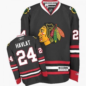 Reebok Chicago Blackhawks 24 Men's Martin Havlat Authentic Black Third NHL Jersey