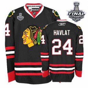 Reebok Chicago Blackhawks 24 Men's Martin Havlat Premier Black Third Stanley Cup Finals NHL Jersey