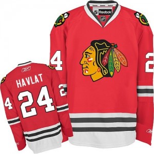 Reebok Chicago Blackhawks 24 Men's Martin Havlat Authentic Red Home NHL Jersey
